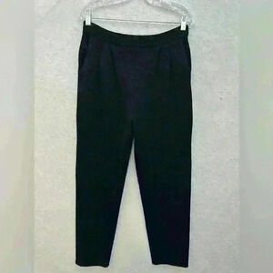 💥St. John BASICS SIZE 2 Santana Knit Pants BLACK Pockets PLEATED excellent m/L